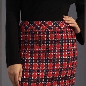 Anthropology Checkered Mini Skirt